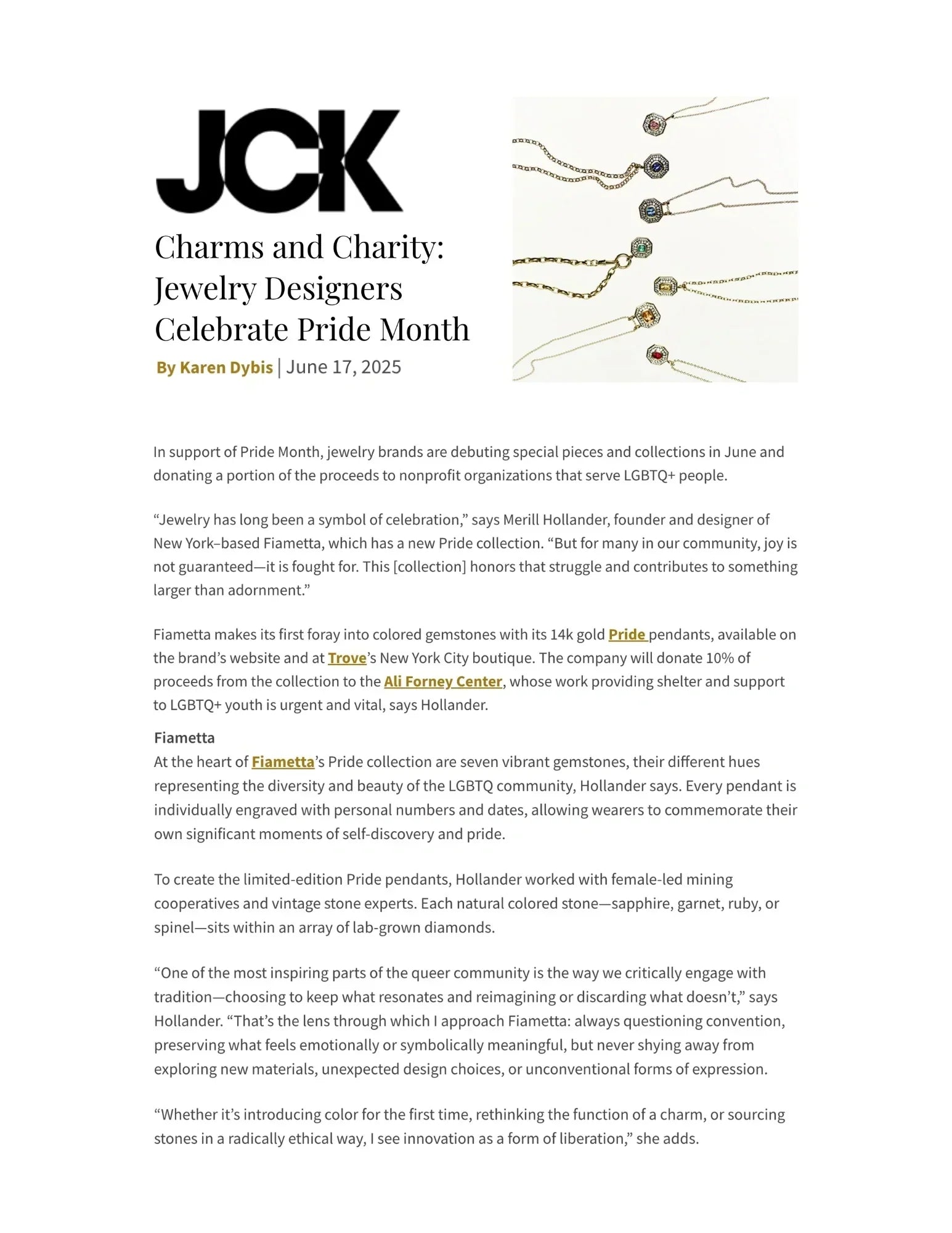 JCK Fiametta feature