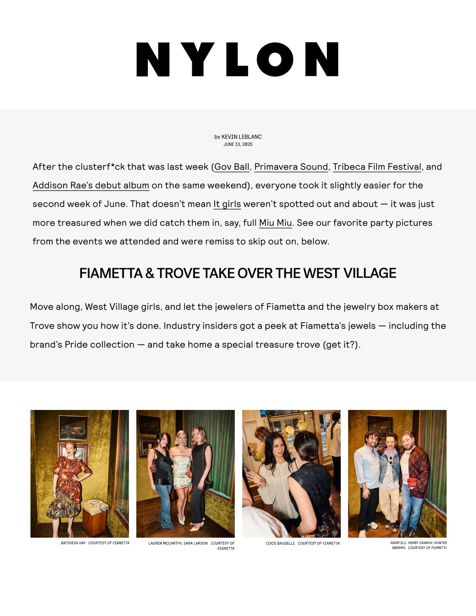 Nylon Magazine Fiametta
