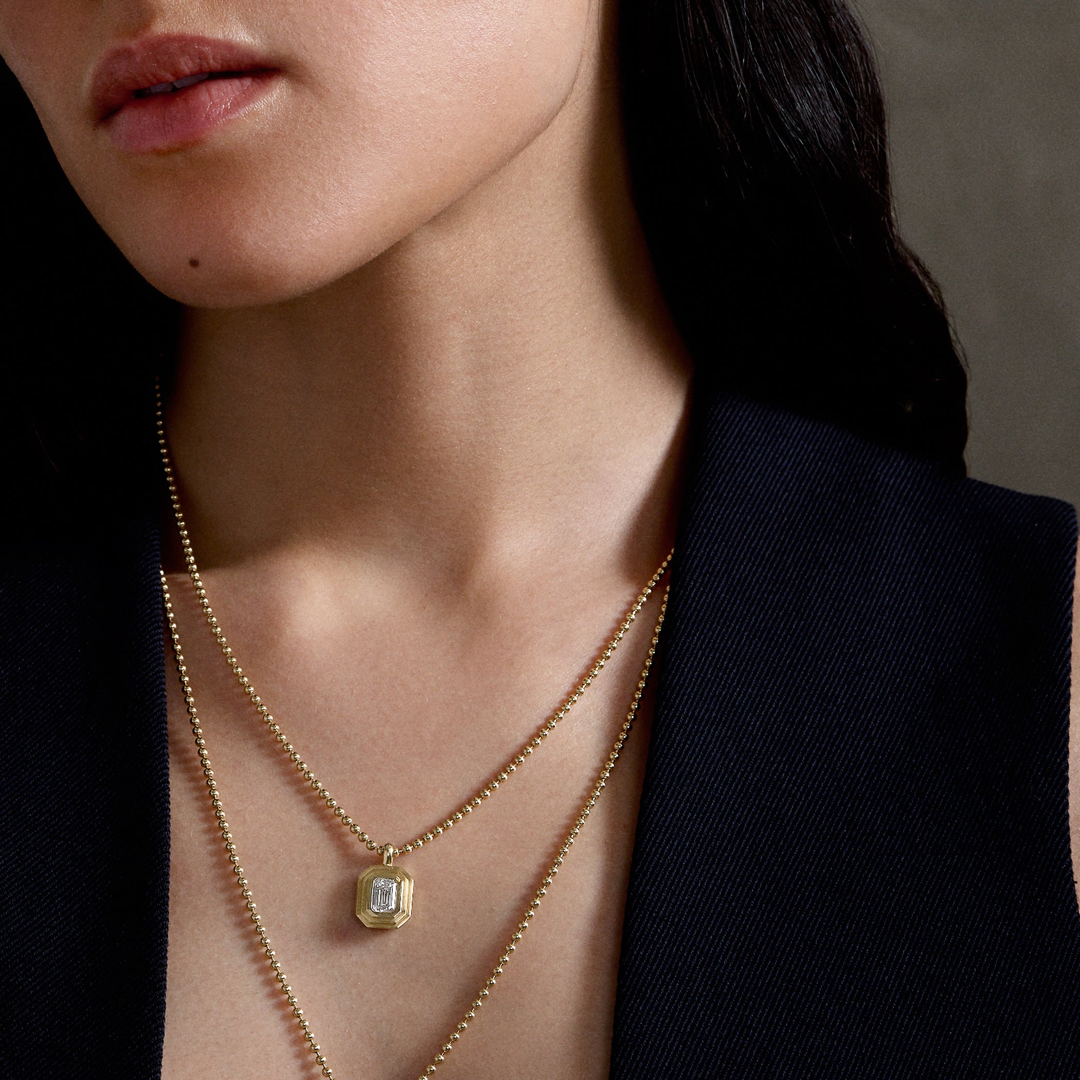 MONAKA jewellery Tourmalinated quartz Rock necklace /K10