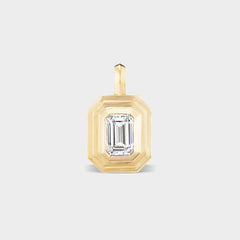 Emerald Cut Diamond Pendant in 14k yellow gold