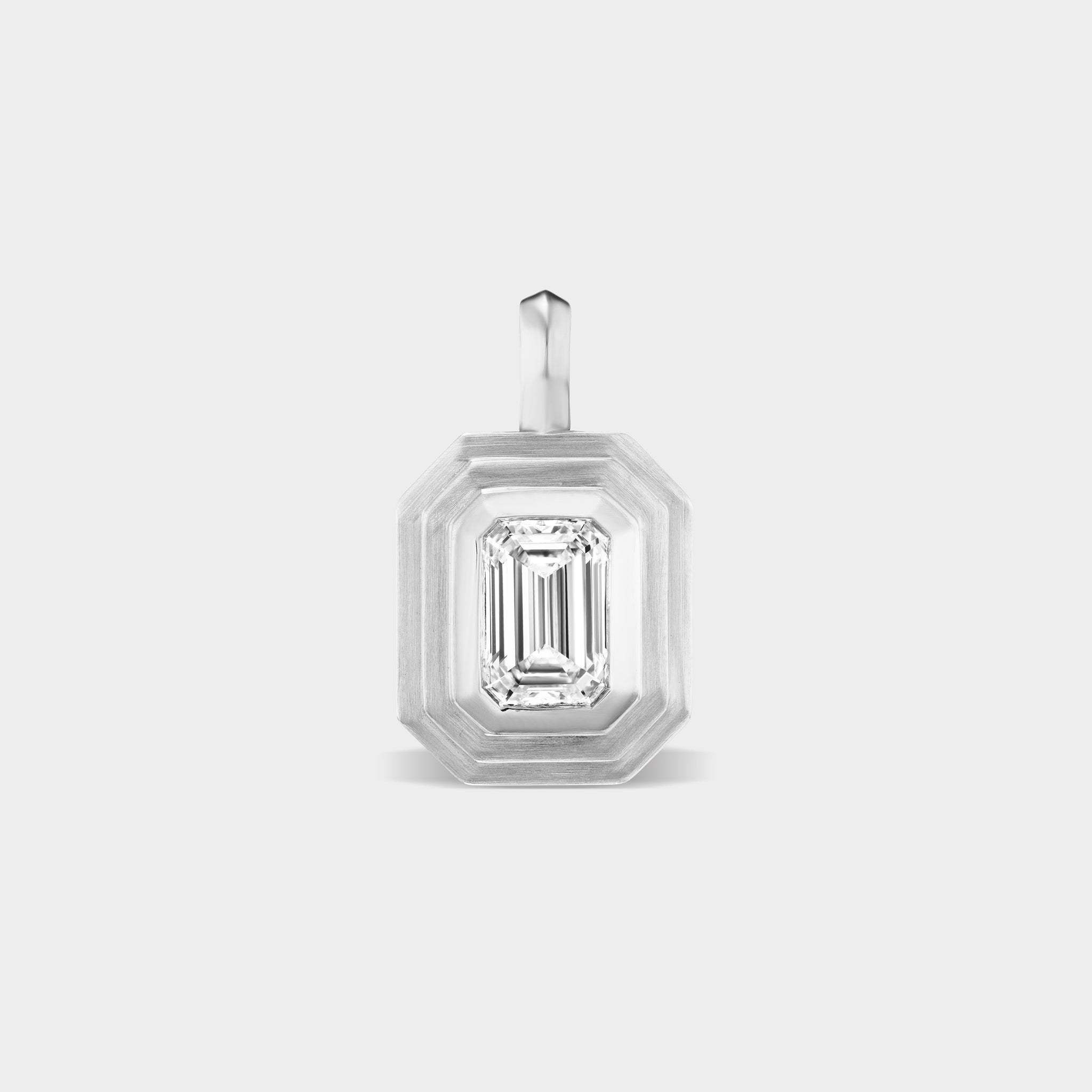 Emerald Cut Diamond Pendant in 14k White Gold