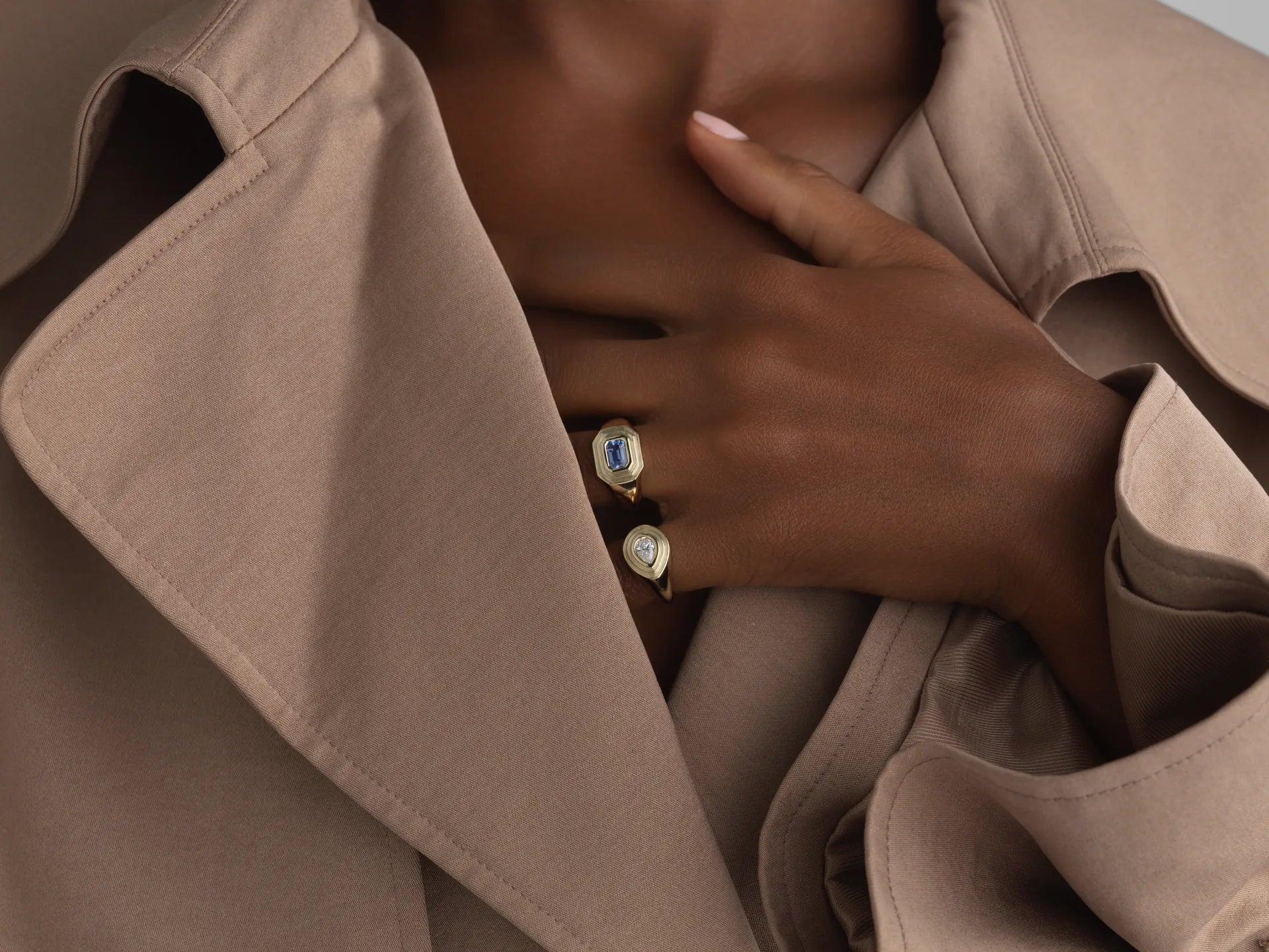 Pear Solitaire Signet Ring