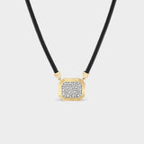 Jumbo Pavé Pendant on Leather Cord