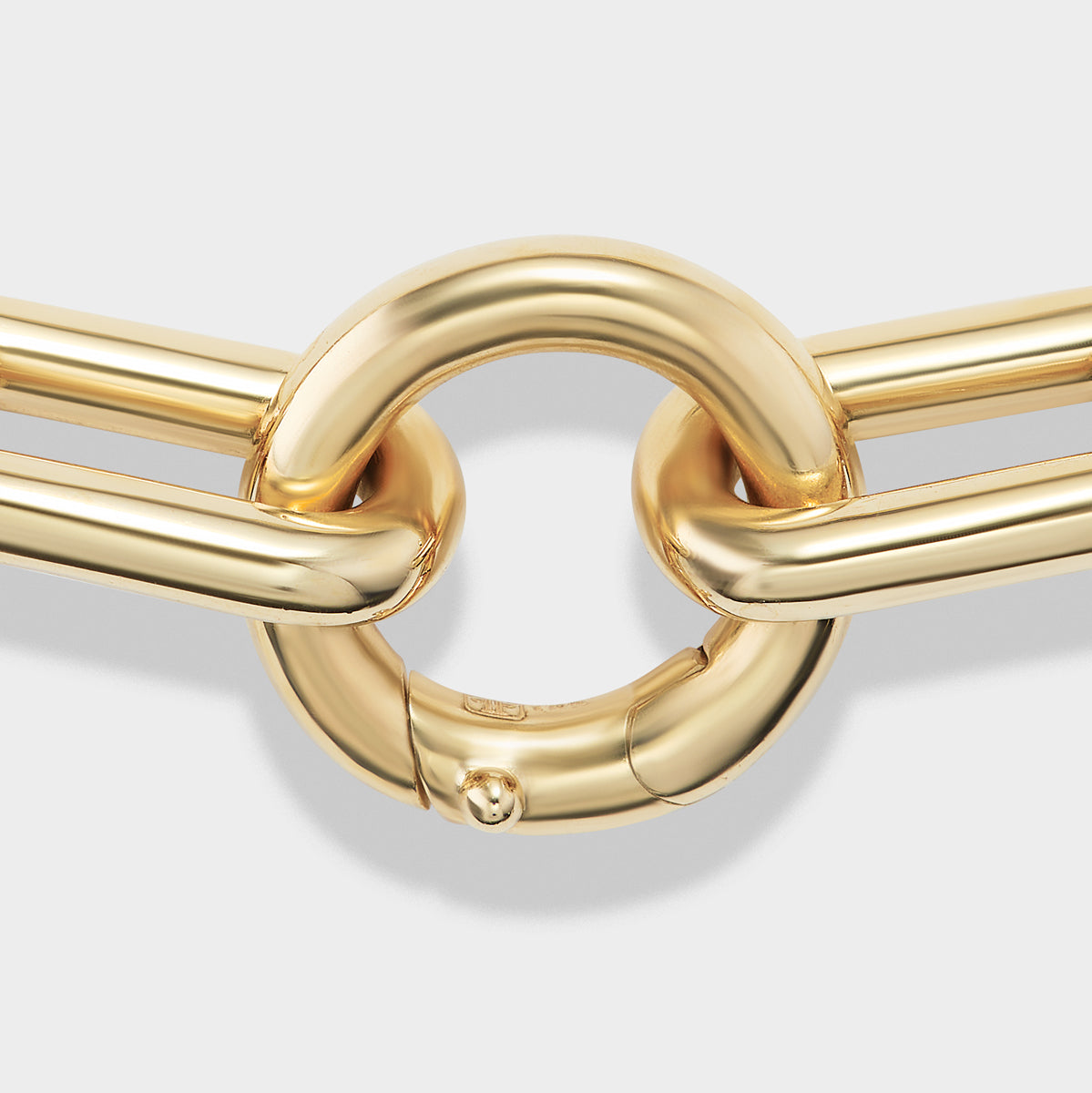 14k yellow gold mixed link necklace with a discreet push-link clasp, perfect for versatile everyday wear.