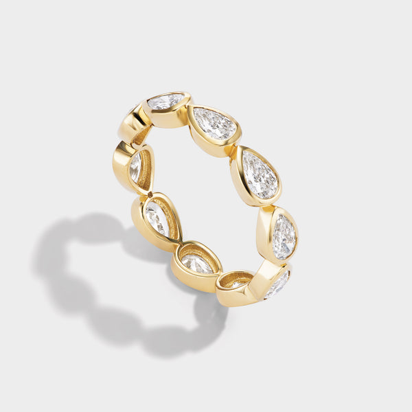 Pear Bezel Eternity Band in 14K yellow gold with lab-grown diamonds