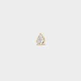 Pear Bezel Mini Stud