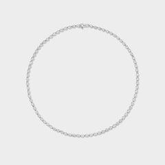 14K gold pear bezel tennis necklace with lab-grown diamonds, perfect for everyday elegance or special occasions.