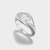 Pear Solitaire Signet Ring