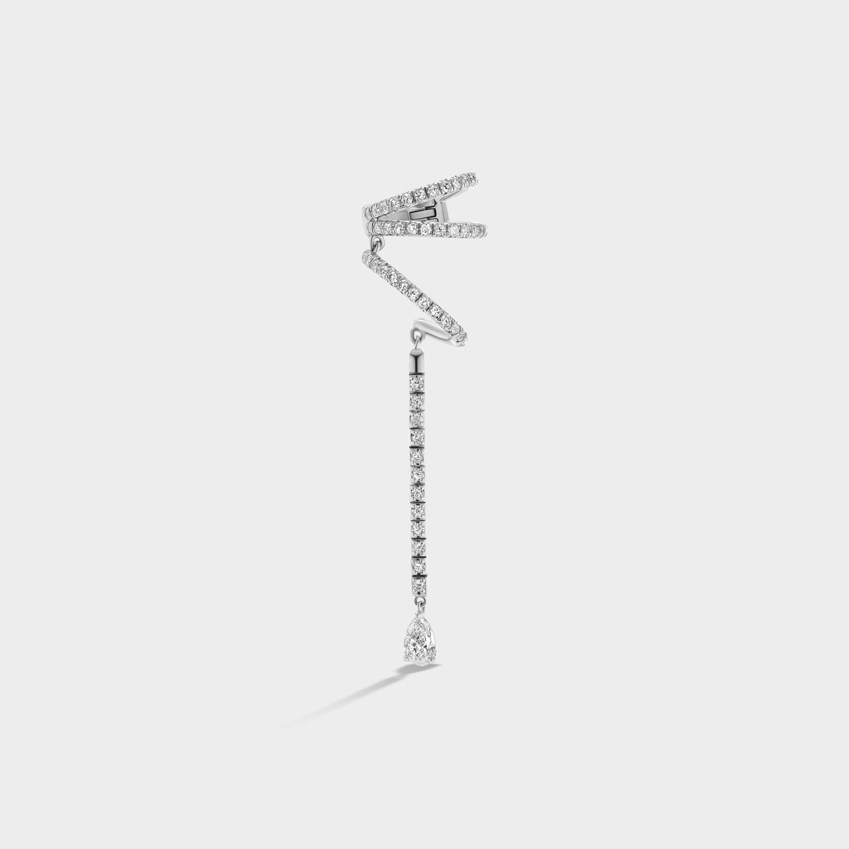 Triple Loop Ear Cuff with Drop