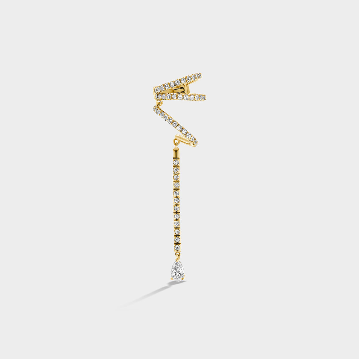 Triple Loop Ear Cuff with Drop