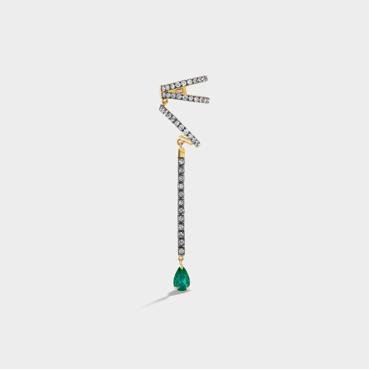 Triple Loop Ear Cuff with Drop