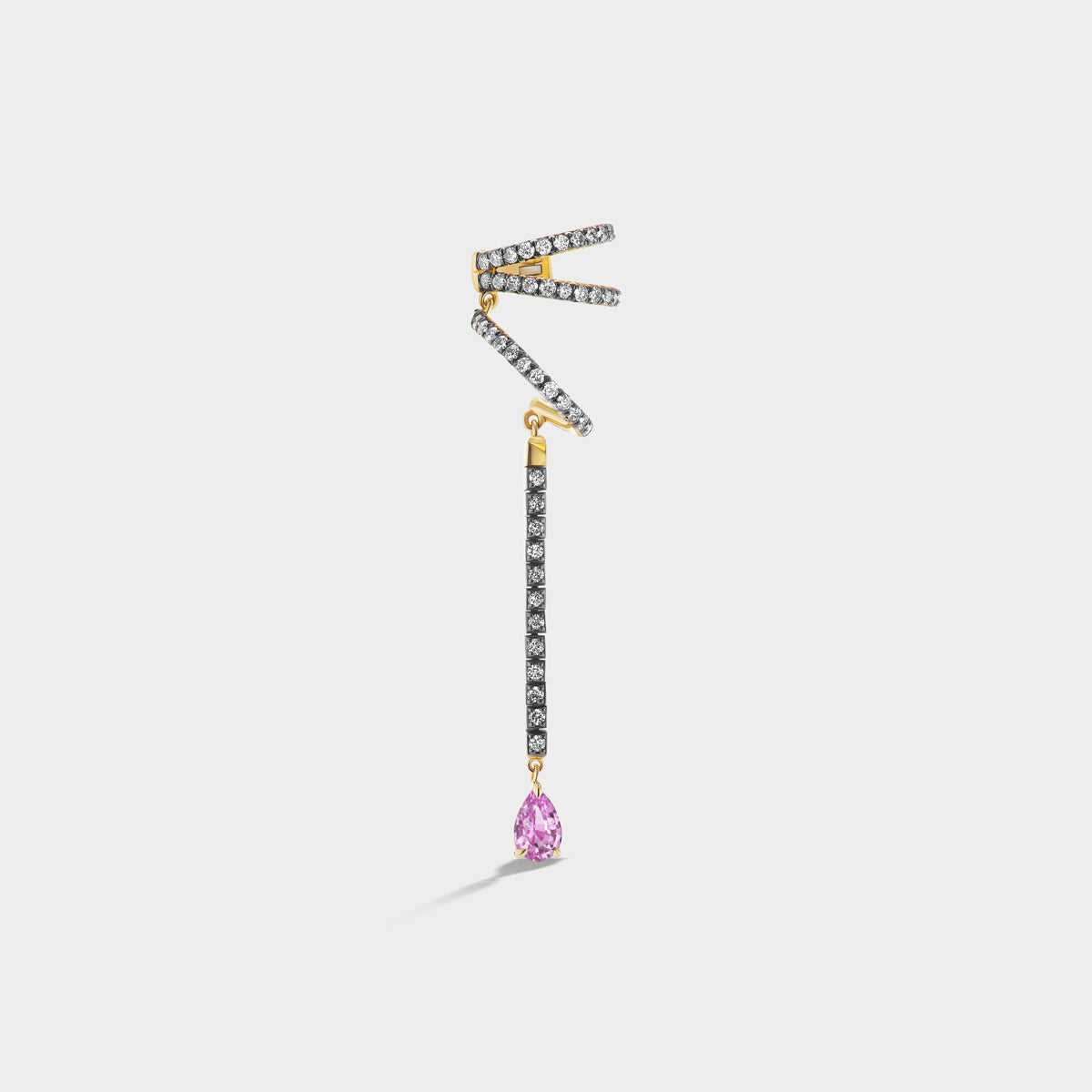 Triple Loop Ear Cuff with Drop
