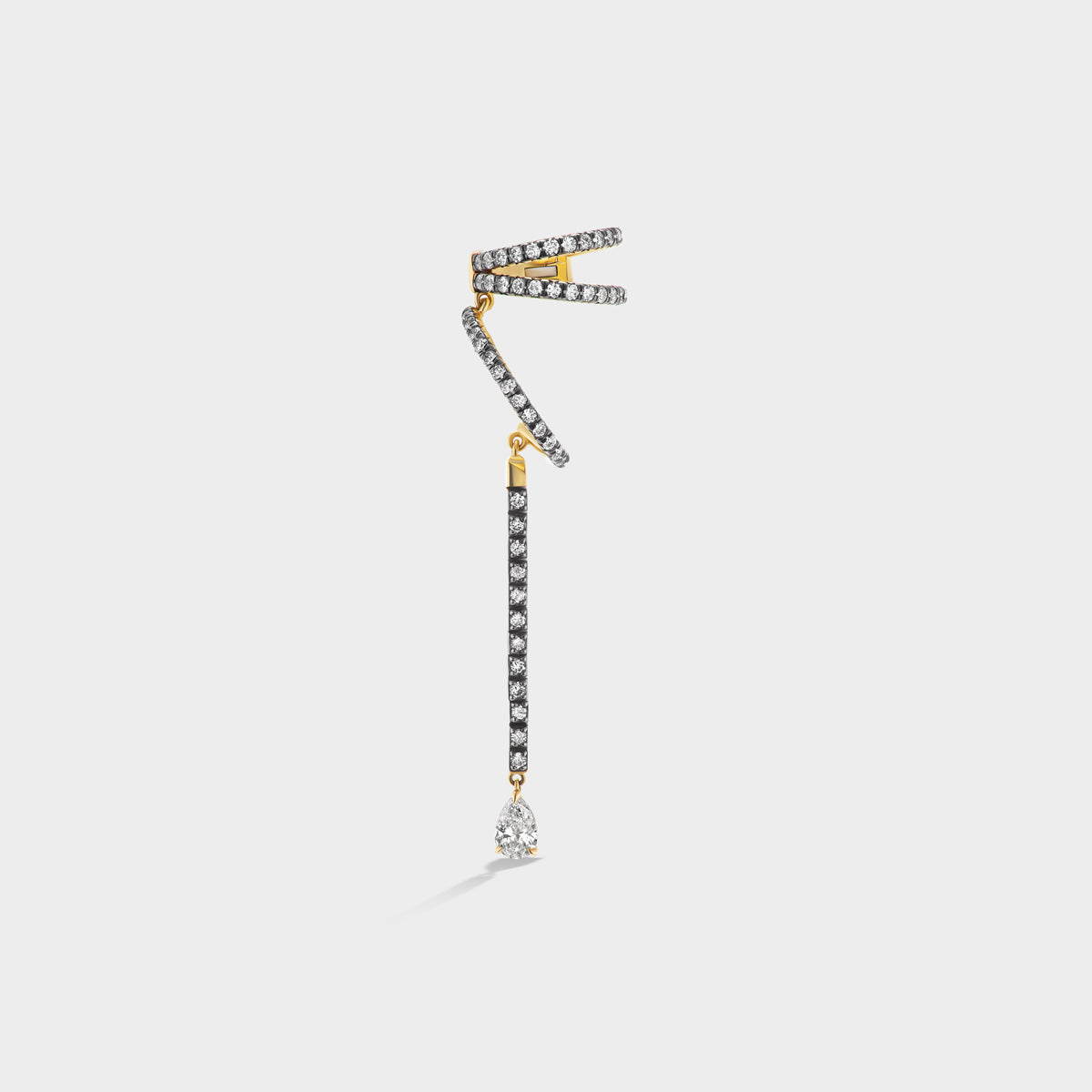 Triple Loop Ear Cuff with Drop