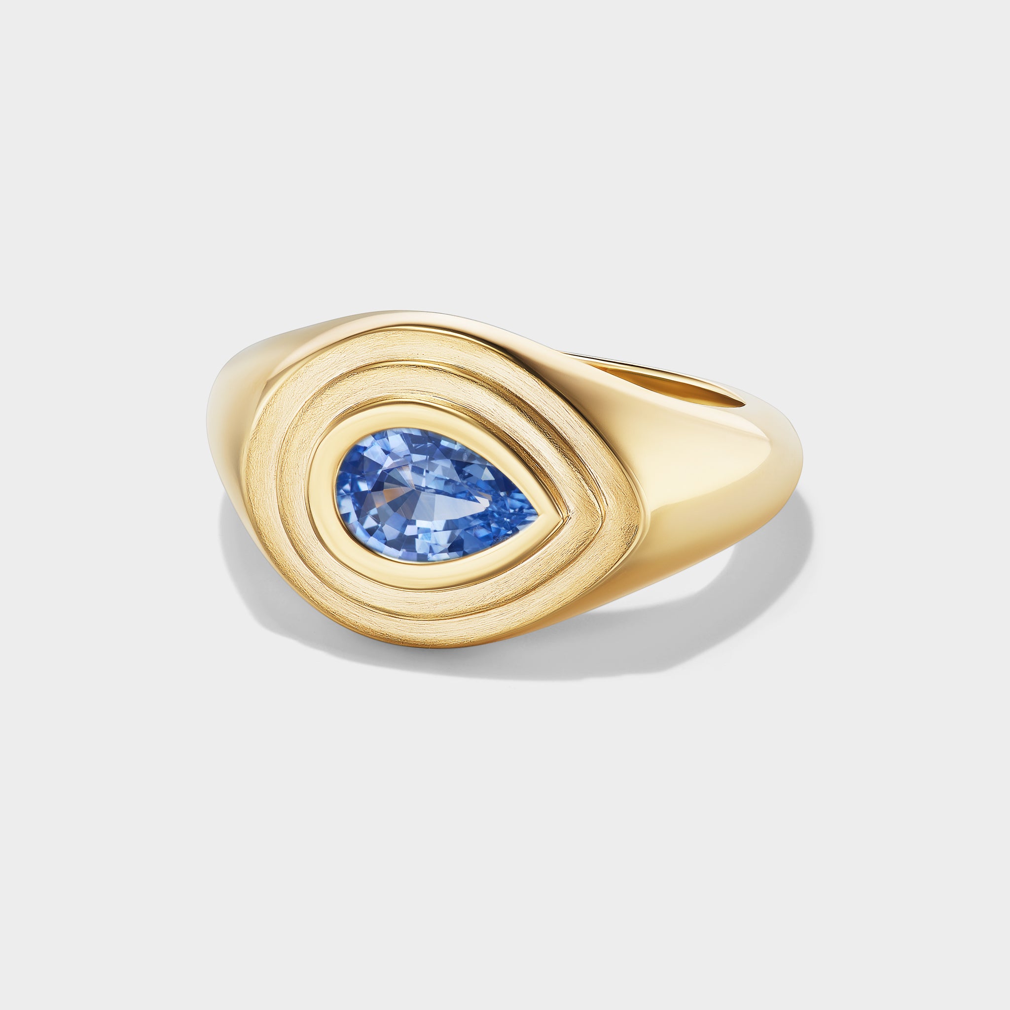 Pear Solitaire Signet Ring