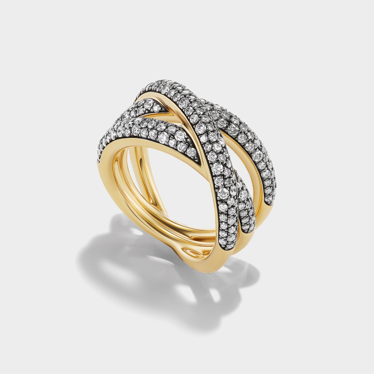 3 Loop Mix Pavé Ring