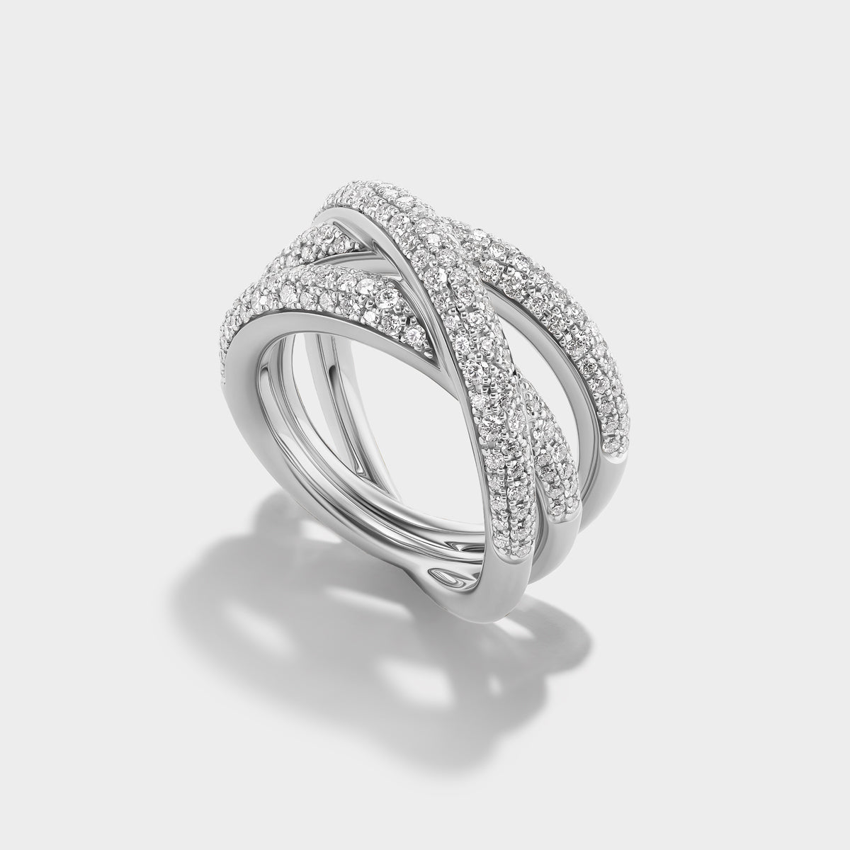 3 Loop Mix Pavé Ring
