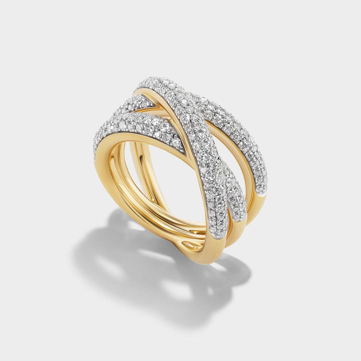 3 Loop Mix Pavé Ring