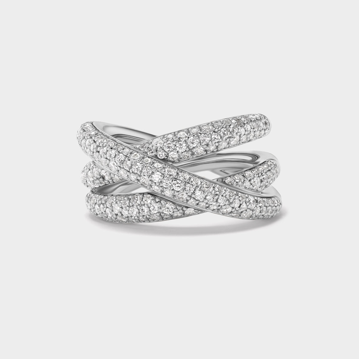 3 Loop Mix Pavé Ring