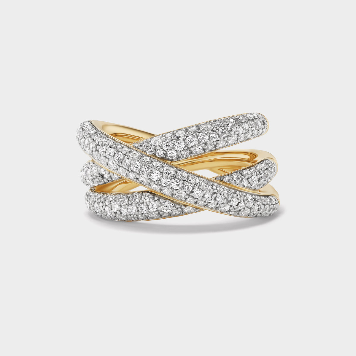 3 Loop Mix Pavé Ring